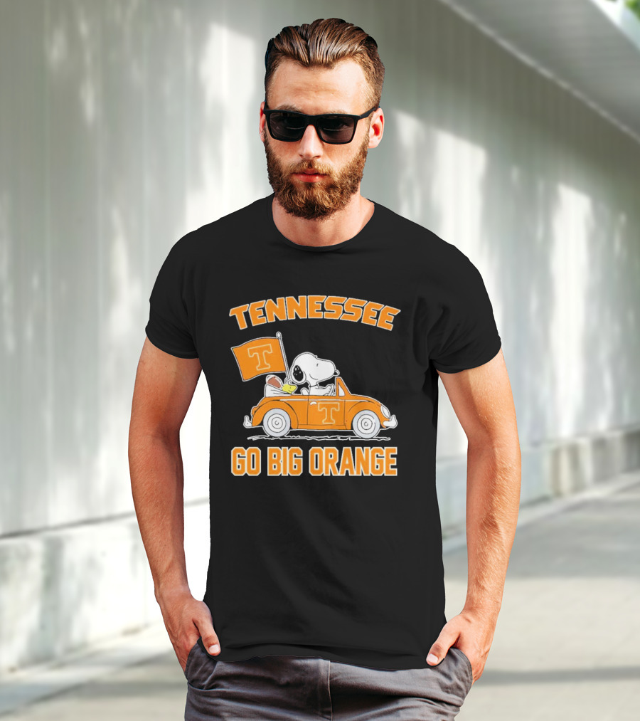 Tennessee Volunteers Snoopy Woodstock Car Go Big Orange T-Shirt