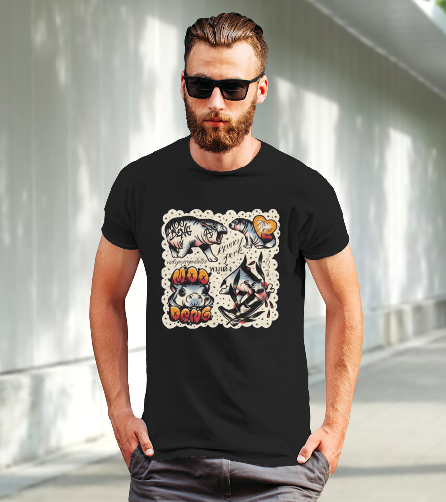 Vicky Morgan Tattoo Art Moo Deng Bouncy Pork T-Shirt