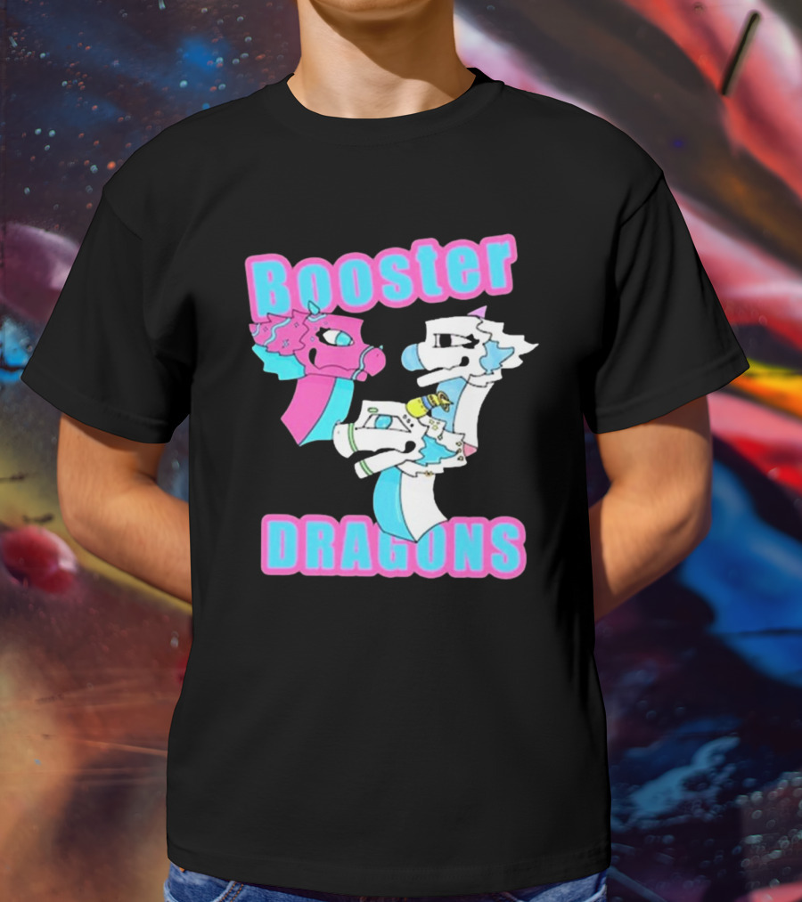 Booster Dragons Colorful Cartoon Characters T-Shirt