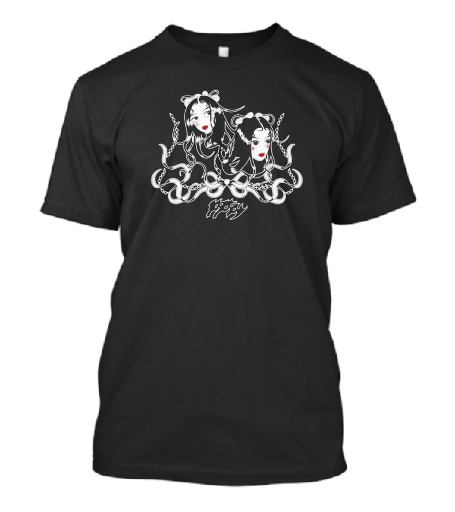 They're All Around Us Elegant Gothic Twins T-Shirt
