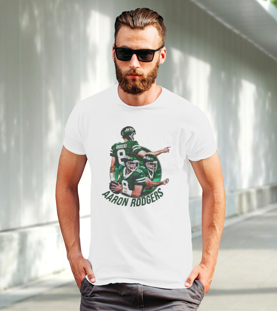 Aaron Rodgers New York Jets NFL Quarterback Number 8 T-Shirt
