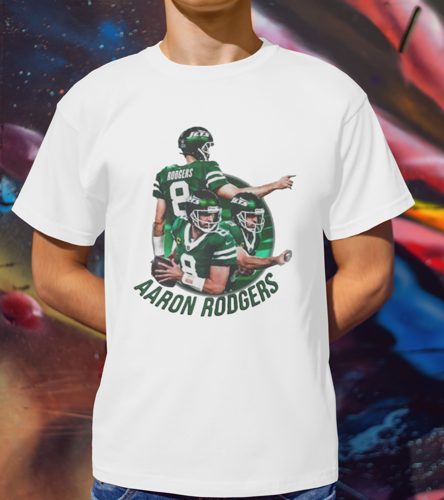 Aaron Rodgers New York Jets NFL Quarterback Number 8 T-Shirt