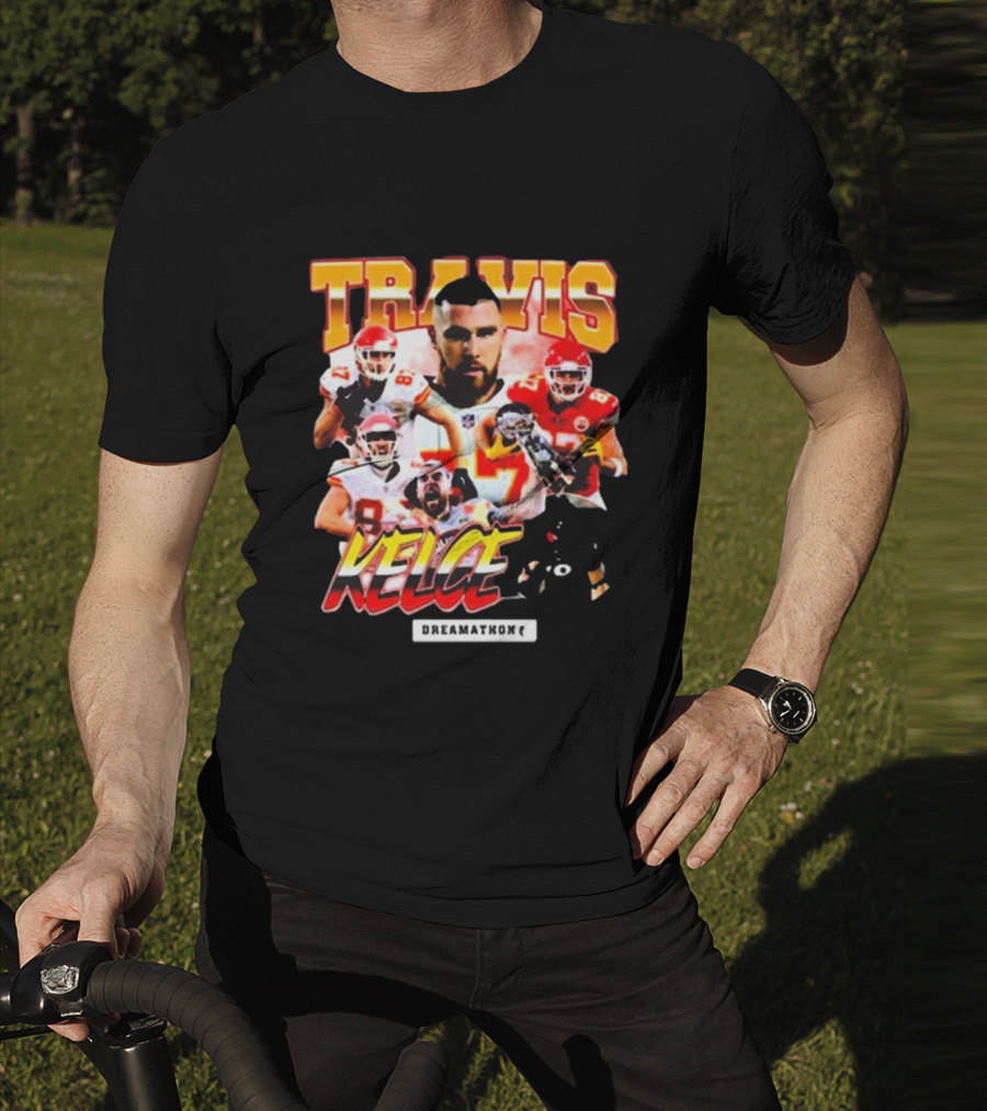 Travis Kelce Kansas City Chiefs Dreamathon Football Player Collage T-Shirt