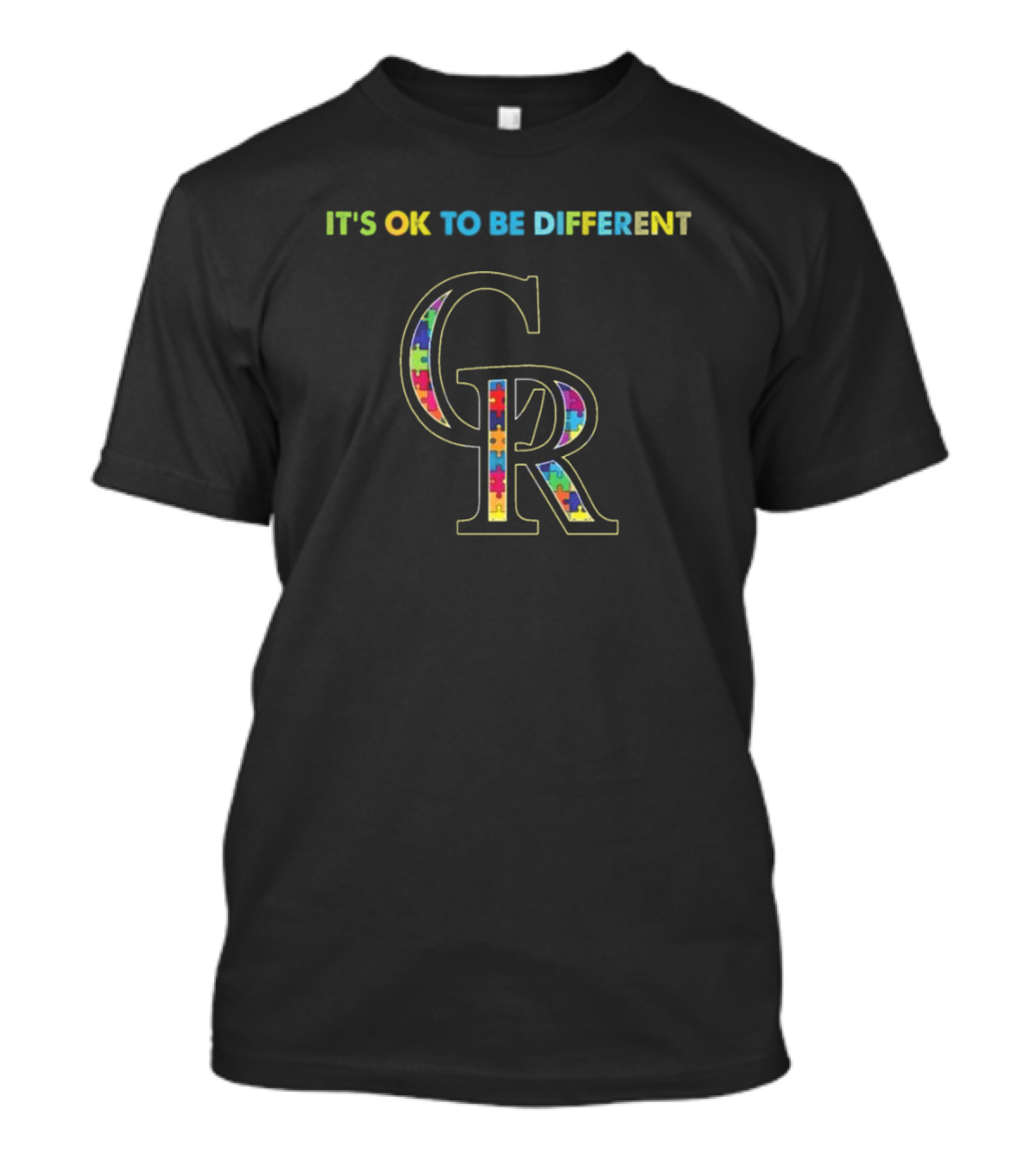 IT'S OK TO BE DIFFERENT MLB Colorado Rockies Autism T-Shirt