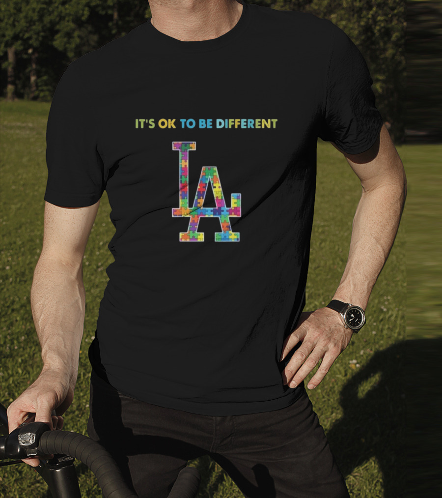 It's OK To Be Different LA Dodgers Autism T-Shirt