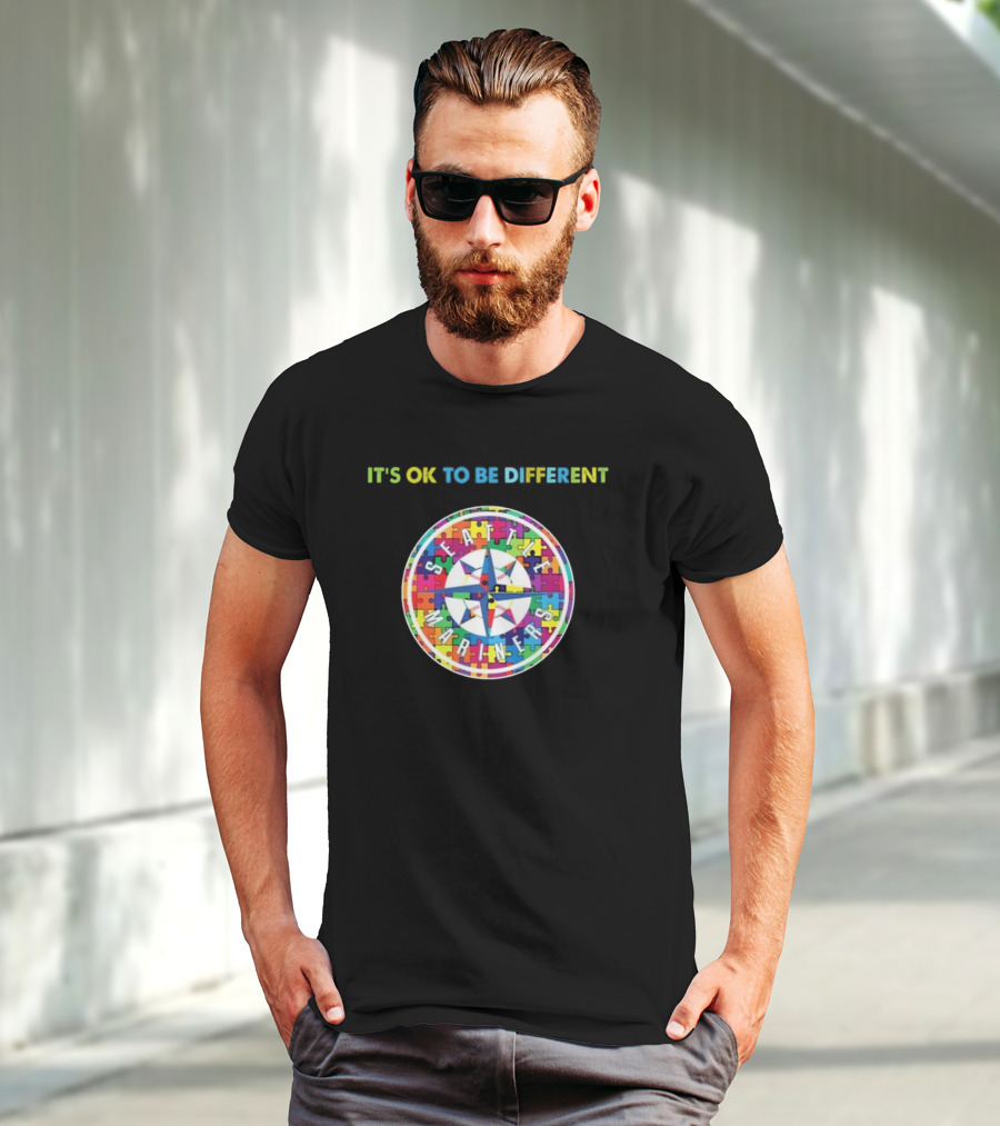 IT'S OK TO BE DIFFERENT Seattle Mariners Autism T-Shirt