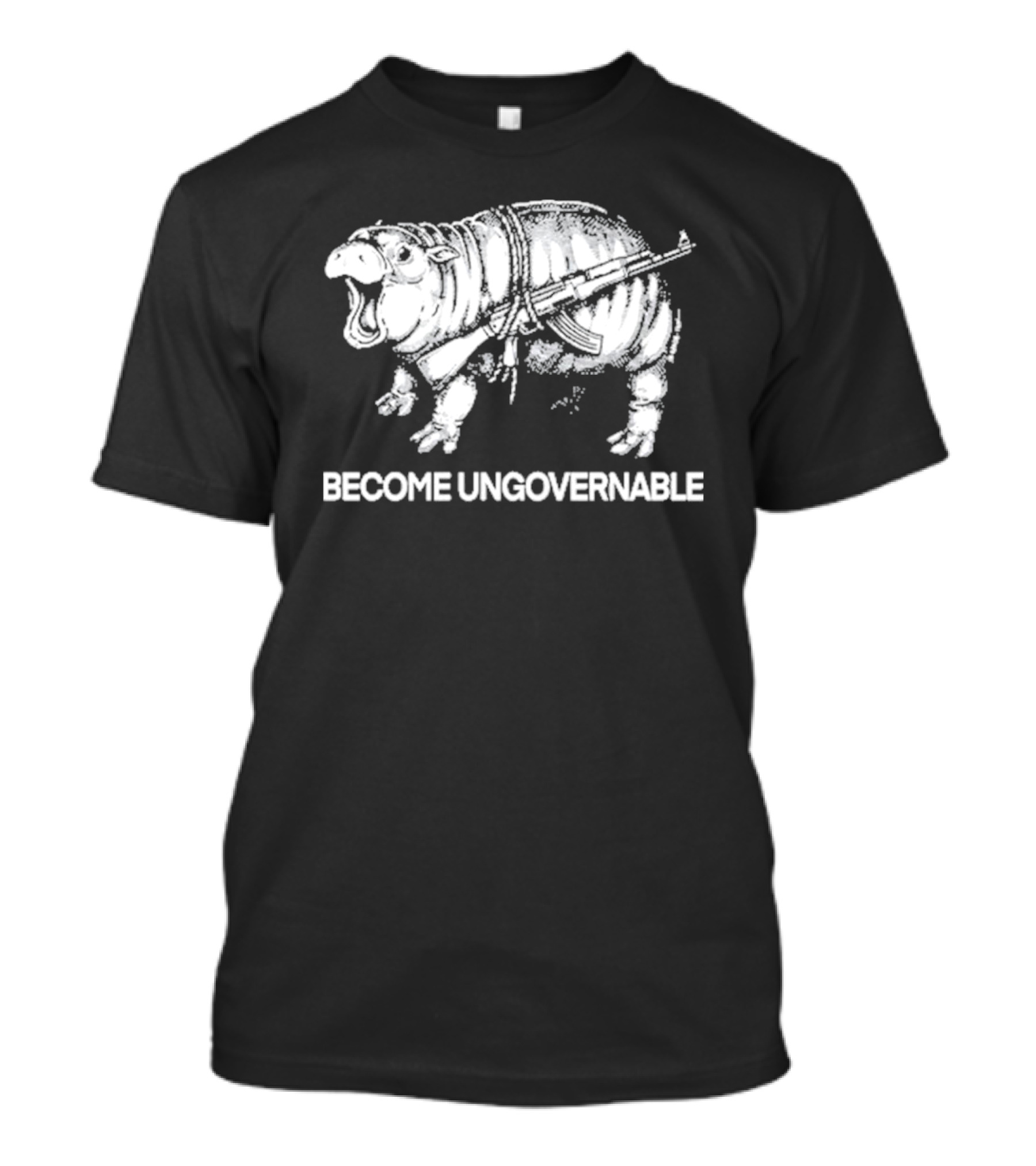 Moo Dang Hippo With Rifle Become Ungovernable T-Shirt
