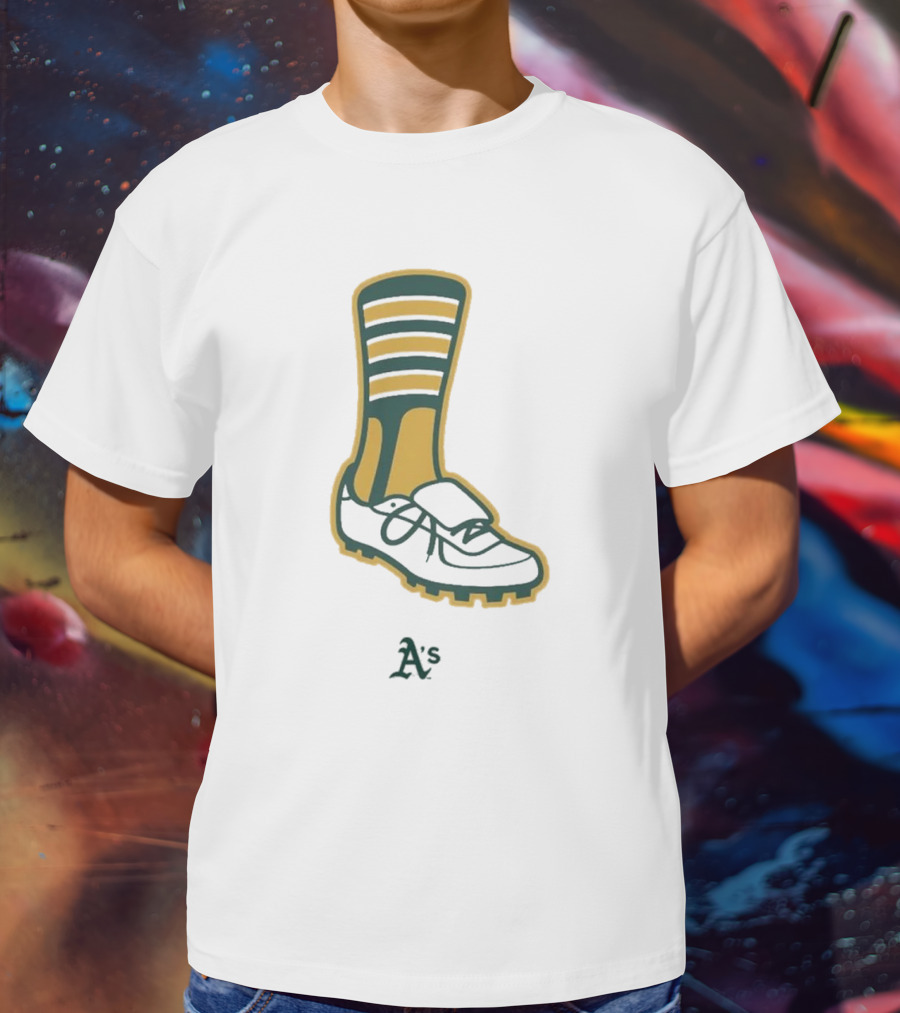Oakland Athletics A's Iconic Green And Gold Footwear T-Shirt