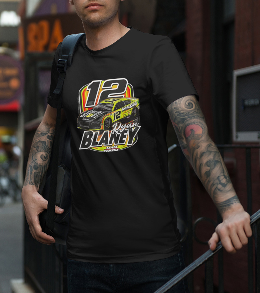 Menards Ryan Blaney Team Penske 12 NASCAR Racing Car T-Shirt