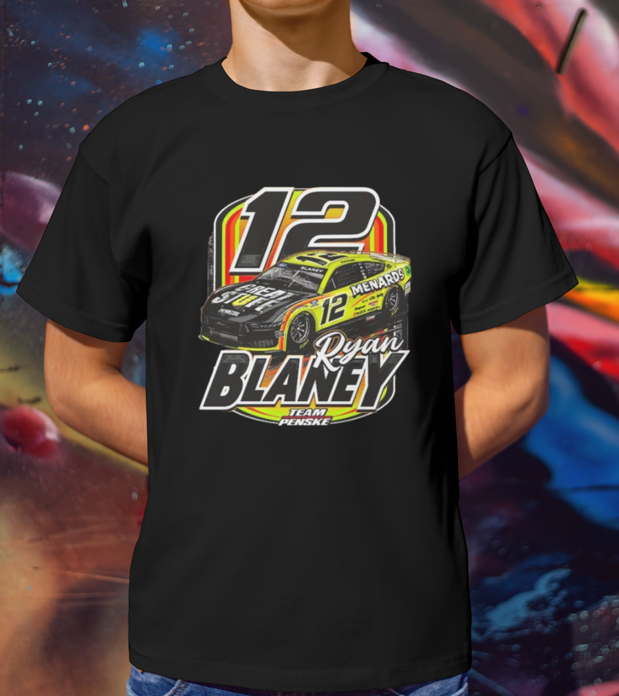 Menards Ryan Blaney Team Penske 12 NASCAR Racing Car T-Shirt