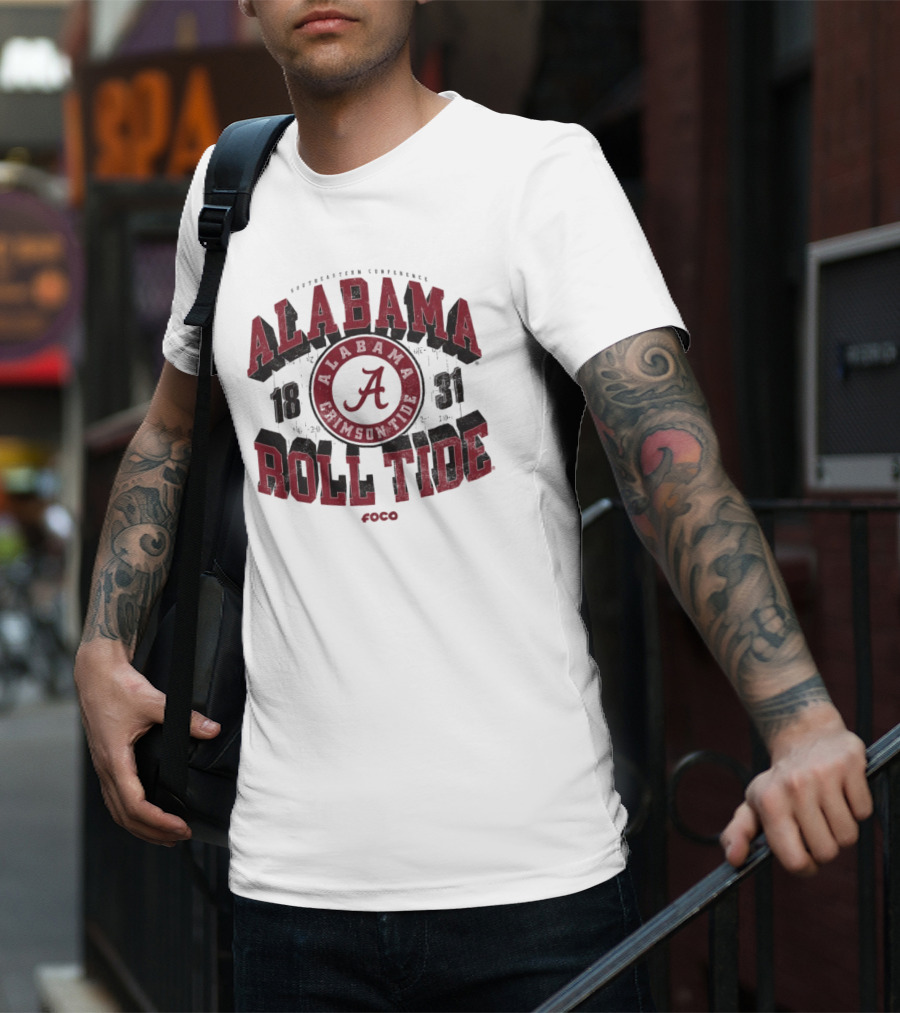 Alabama Crimson Tide 1831 Southeastern Conference Roll Tide Vintage Arched Foco T-Shirt