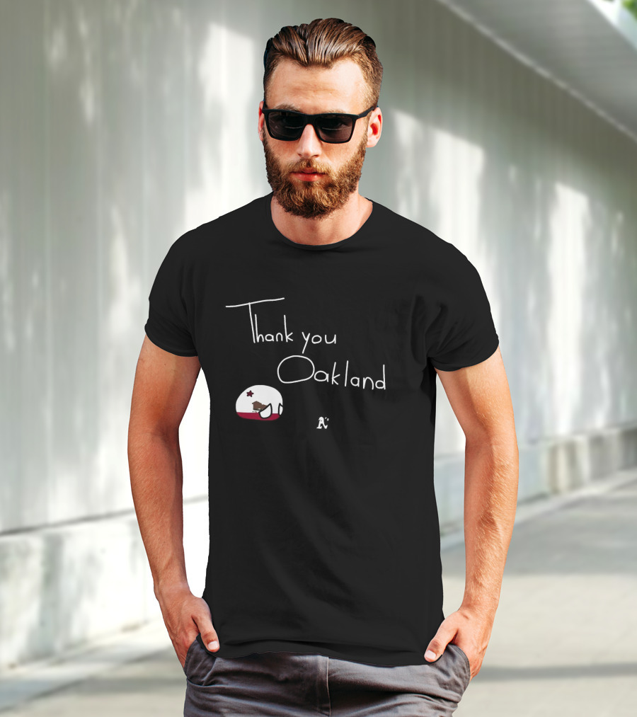 Thank You Oakland Athletics California Bear Flag T-Shirt
