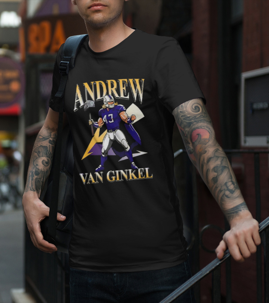 Andrew Van Ginkel Thor 47 Superhero With Hammer Football Graphics T-Shirt