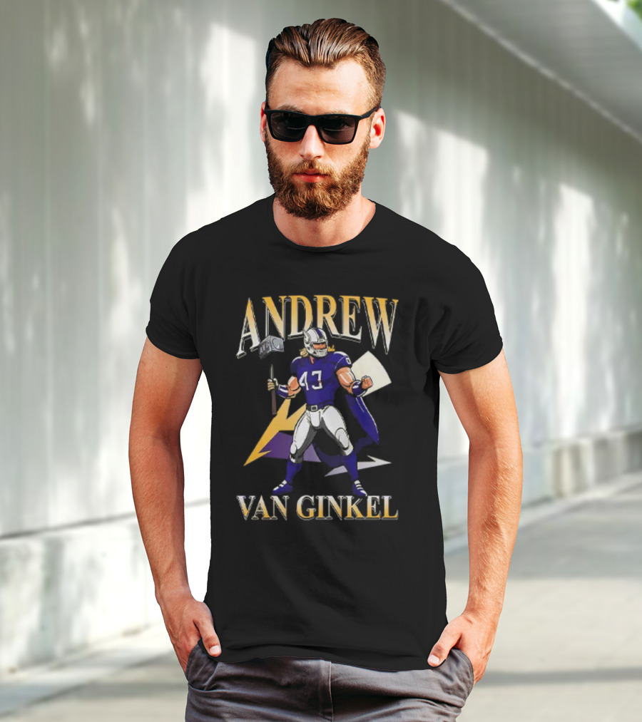 Andrew Van Ginkel Thor 47 Superhero With Hammer Football Graphics T-Shirt