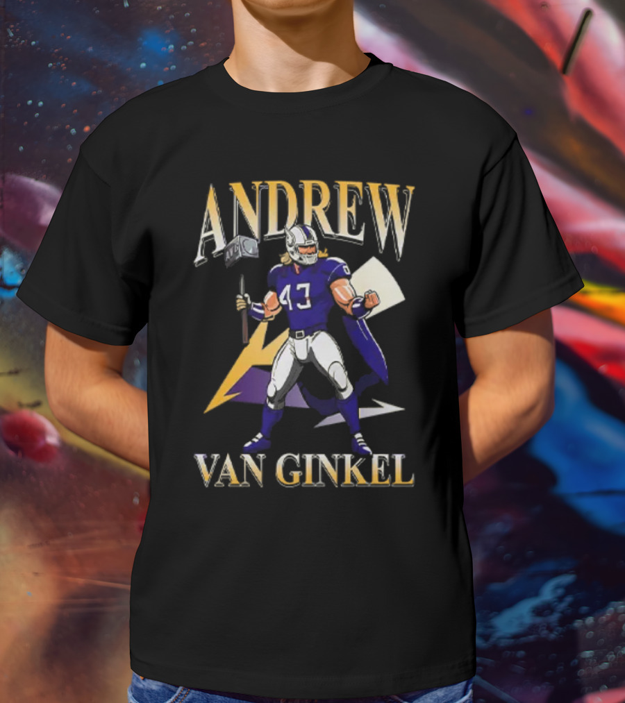 Andrew Van Ginkel Thor 47 Superhero With Hammer Football Graphics T-Shirt
