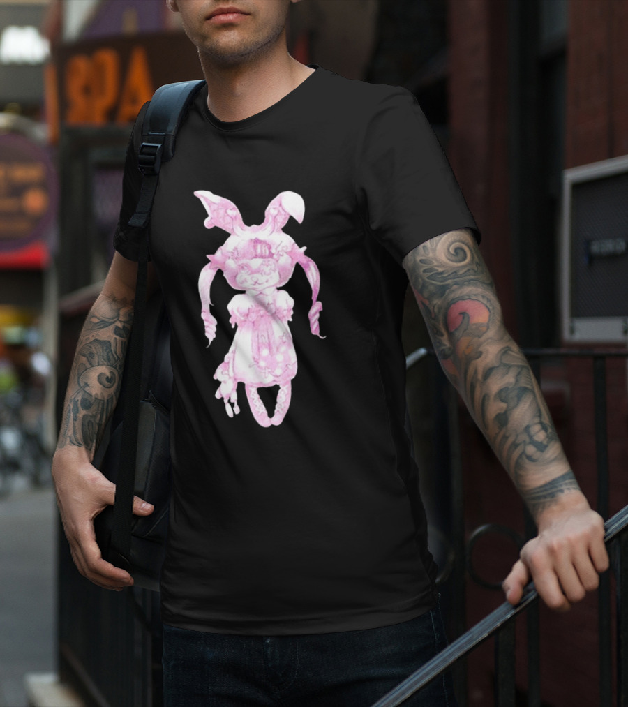 Llvlngdeceased Crybaby Pastel Pink Bunny Painting T-Shirt