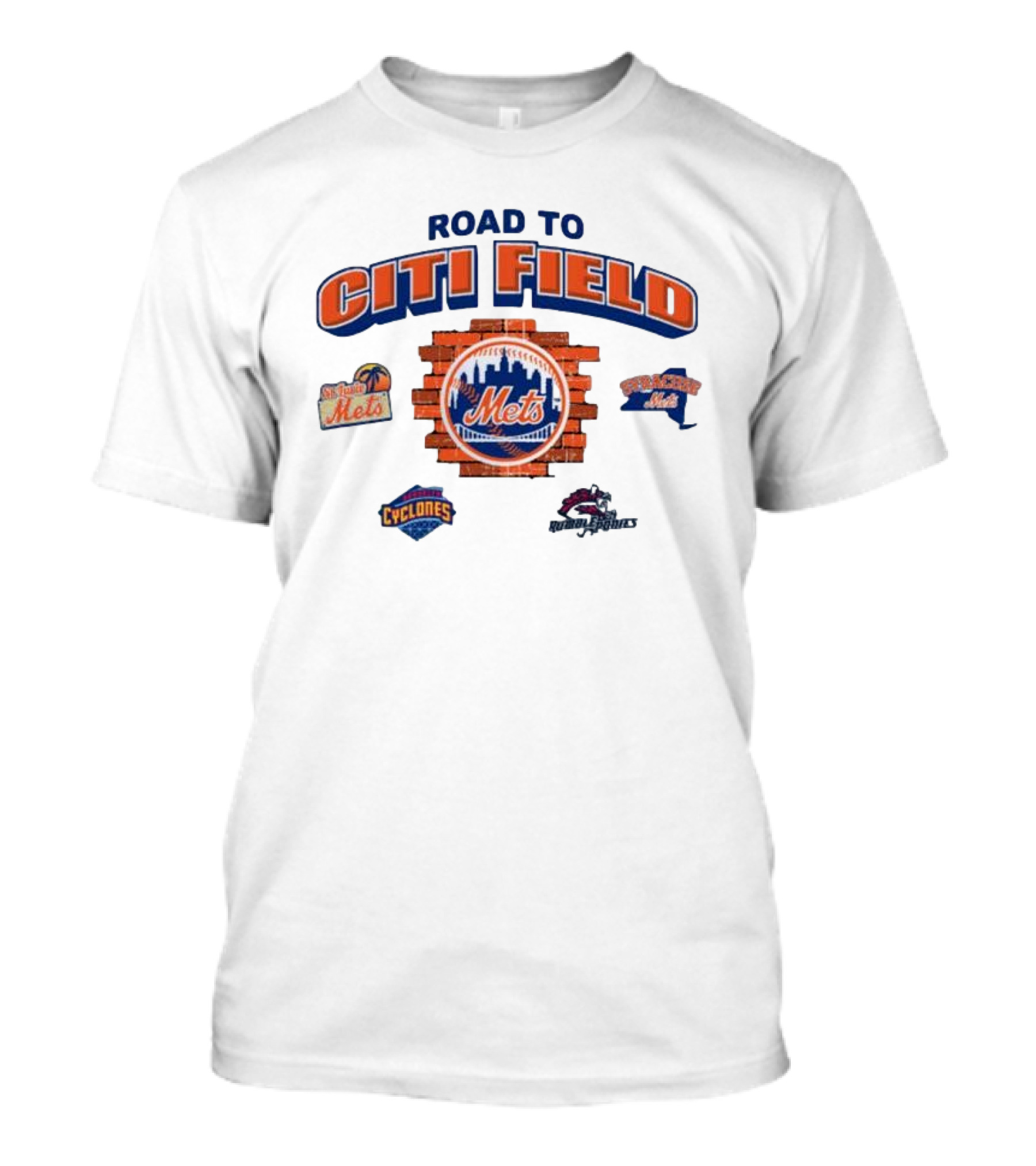 New York Mets Road To Citi Field Brooklyn Cyclones St. Lucie Mets Syracuse Mets T-Shirt