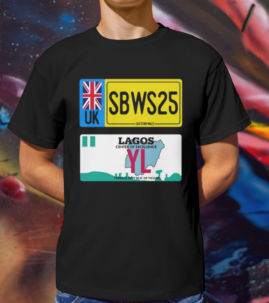 UK SBWS25 Lagos Center Of Excellence Federal Republic Of Nigeria Plate T-Shirt