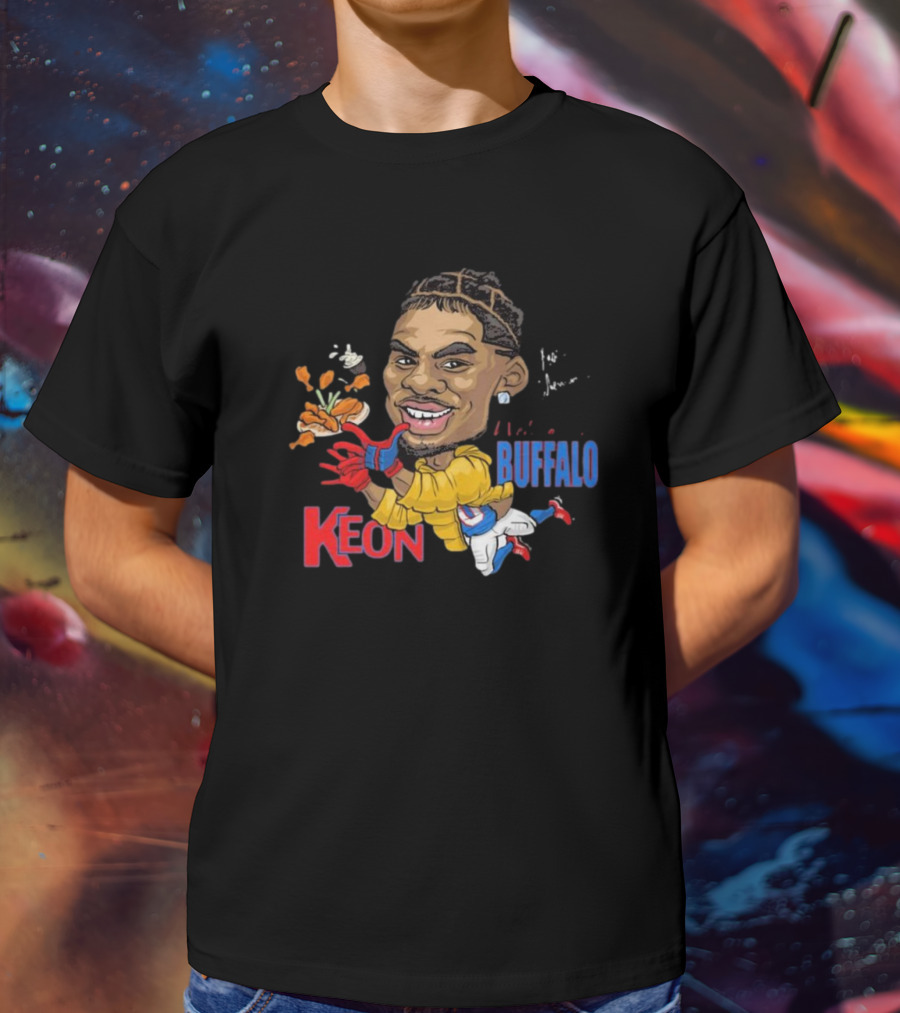 Buffalo Bills Keon Coleman Caricature Signature NFL Welcome T-Shirt