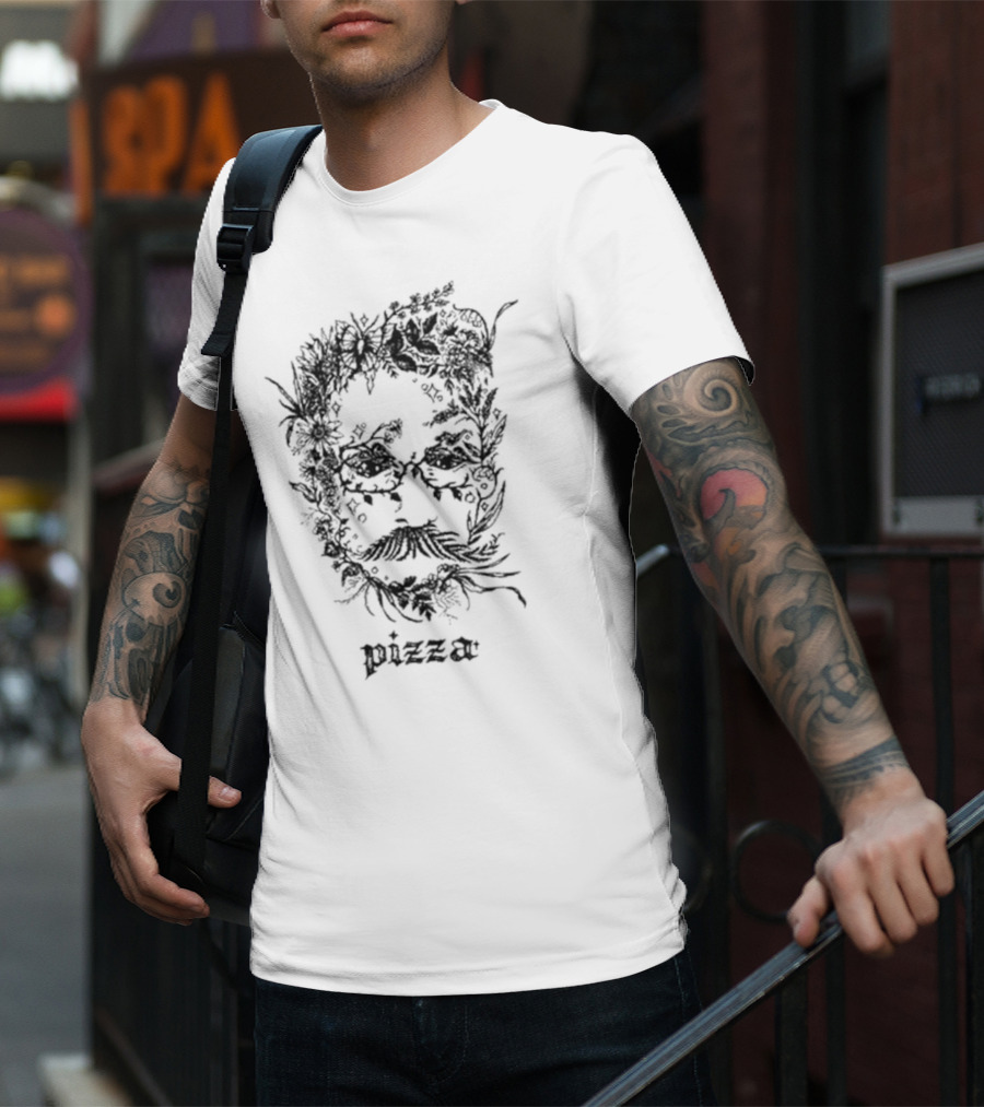 Johngreenwritesbooks Pizzamas Botanical Pizza Face T-Shirt