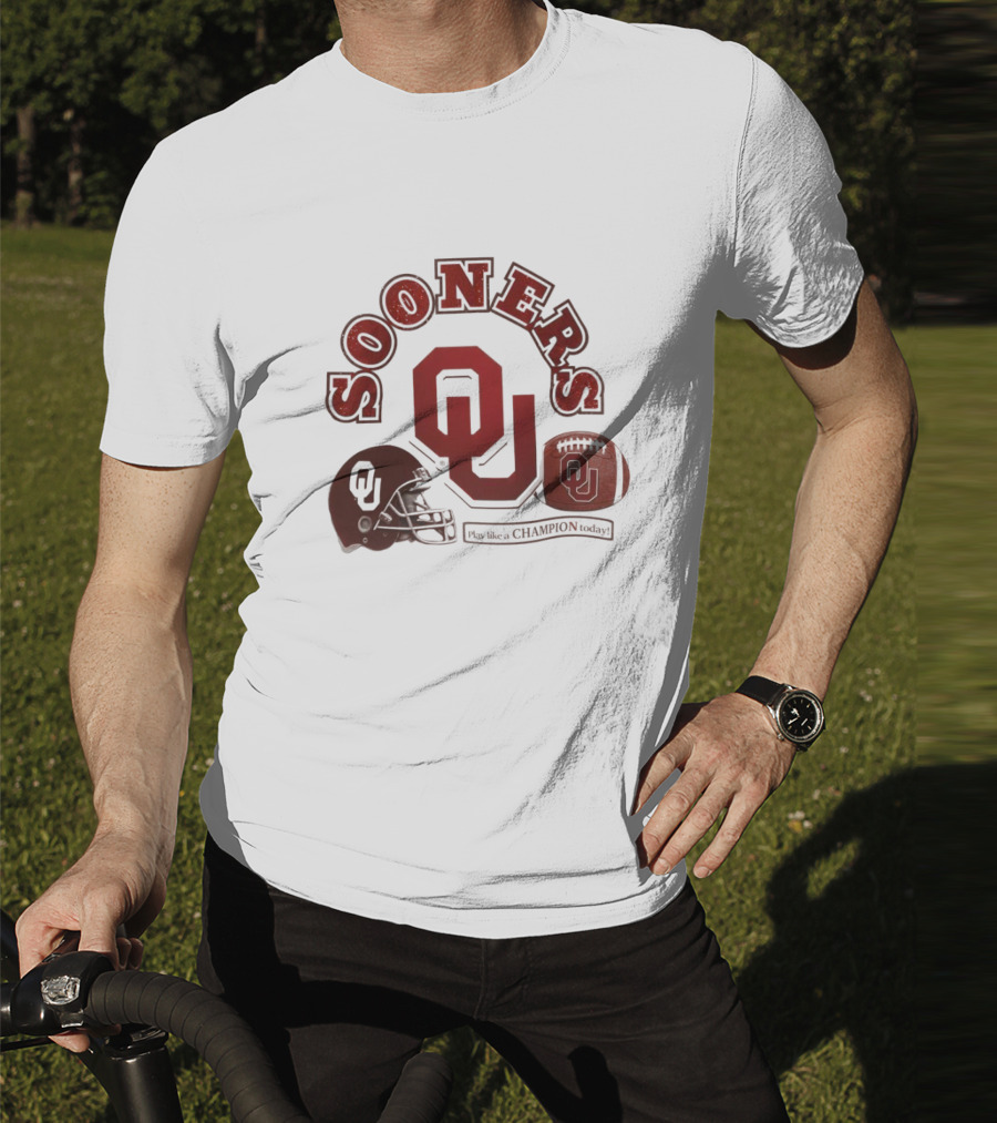 Oklahoma Sooners OU Helmet Football Play Like A Champion Today T-Shirt