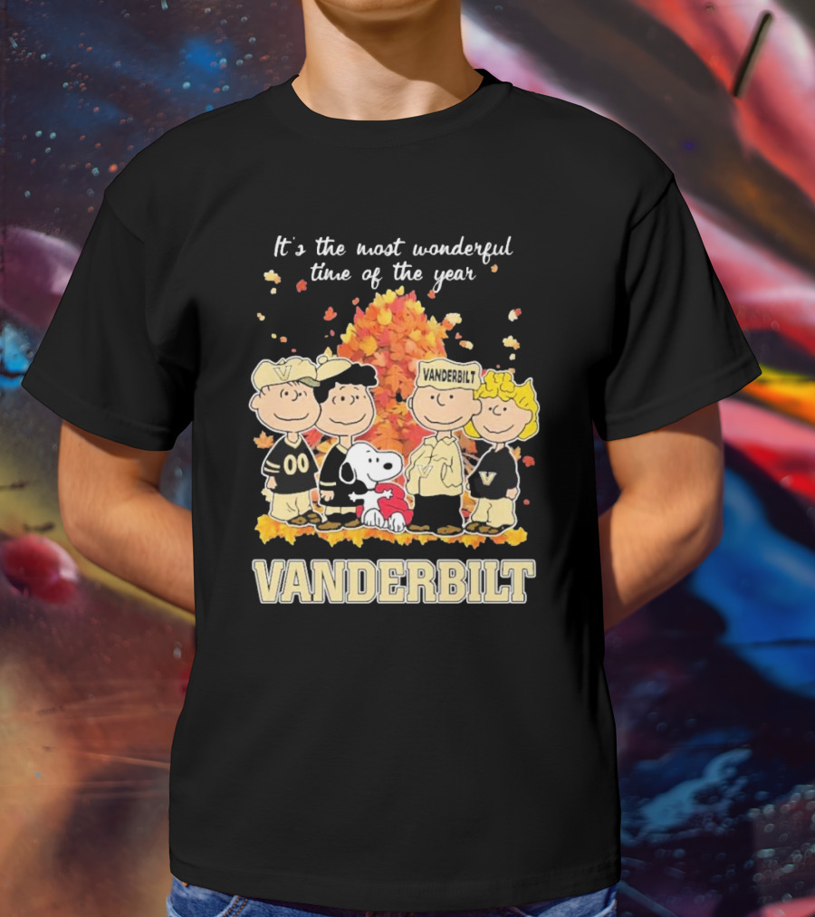 Peanuts Characters Vanderbilt Commodores Most Wonderful Time Of The Year T-Shirt