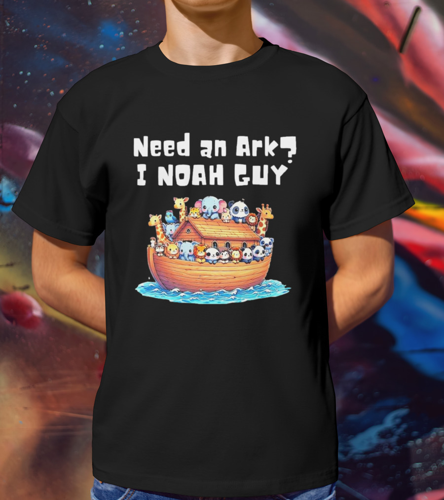 Need An Ark I Noah Guy Cartoon Animal Christian T-Shirt