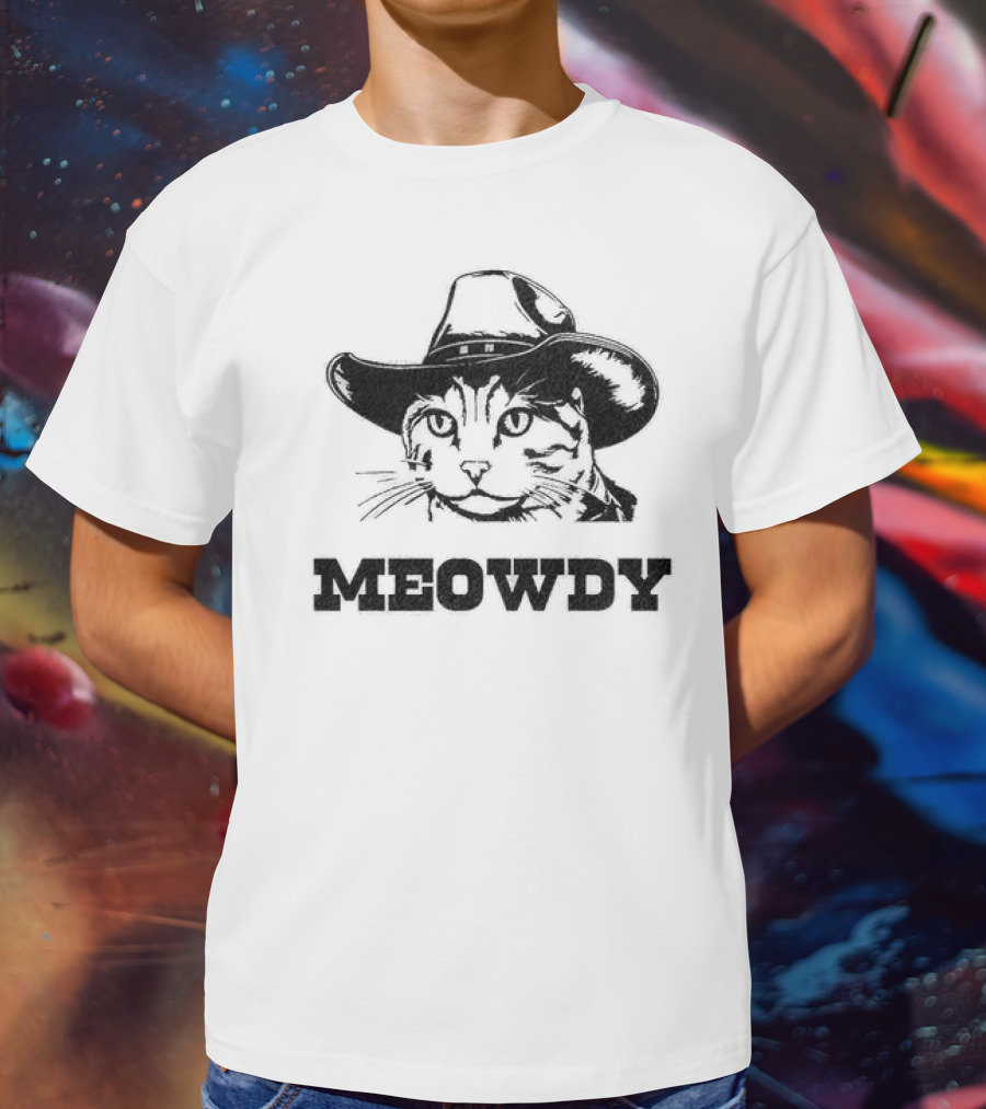 Meowdy Cowboy Cat Hat T-Shirt