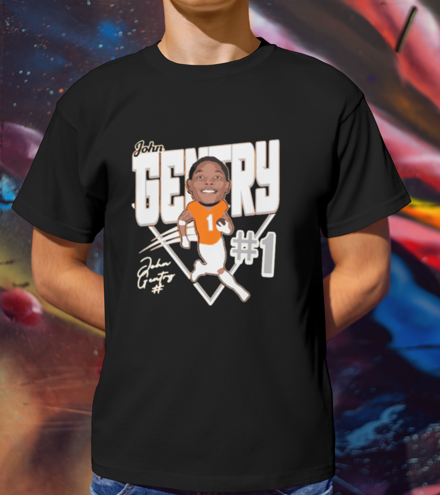 John Gentry #1 Sam Houston Bearkats Football Caricature Signature NCAA T-Shirt