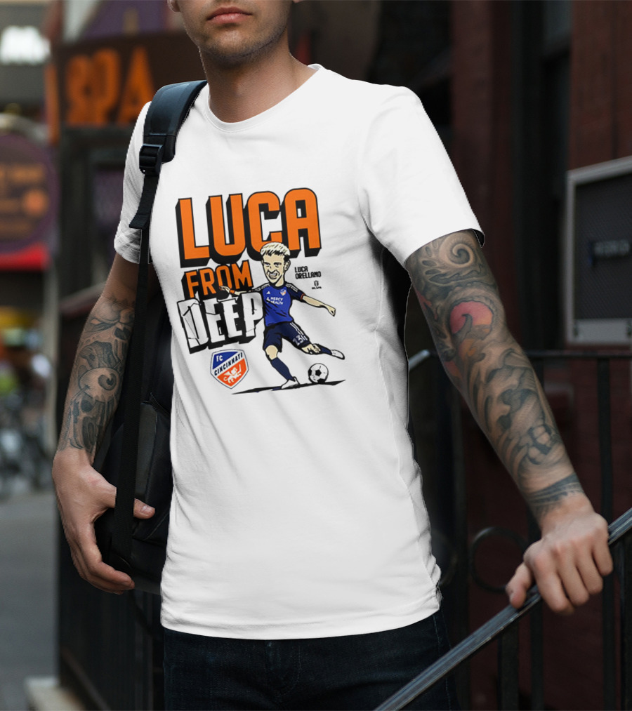 Luca Orellano FC Cincinnati From Deep Soccer Player Action Image T-Shirt