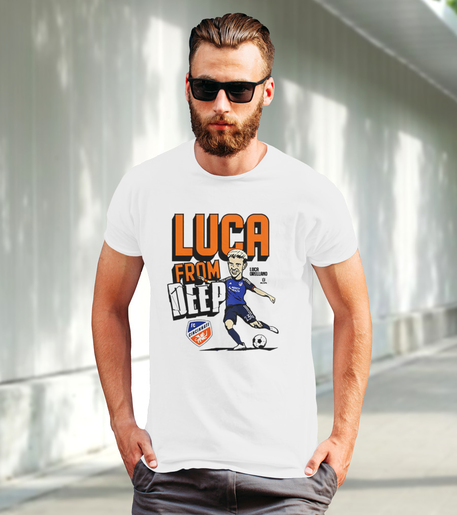 Luca Orellano FC Cincinnati From Deep Soccer Player Action Image T-Shirt