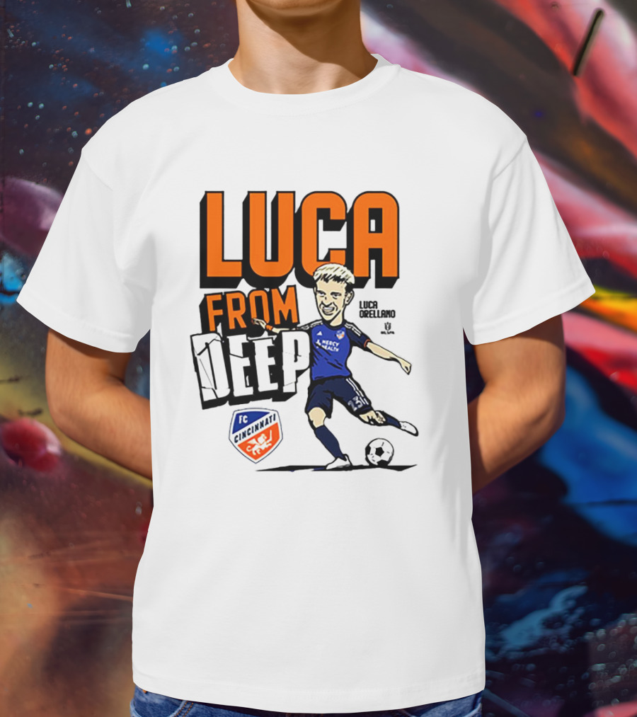 Luca Orellano FC Cincinnati From Deep Soccer Player Action Image T-Shirt
