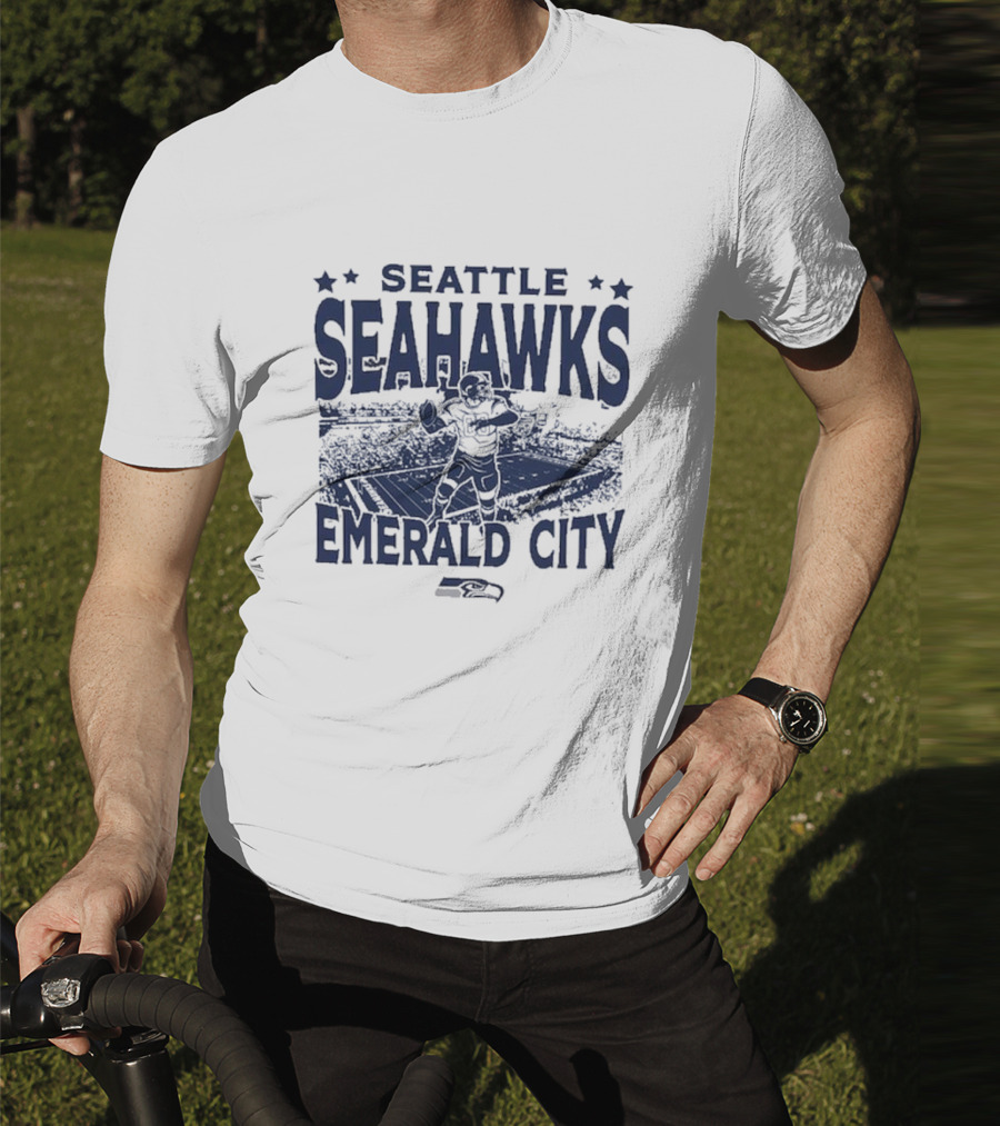 Seattle Seahawks Emerald City Stadium Gameday Vintage T-Shirt