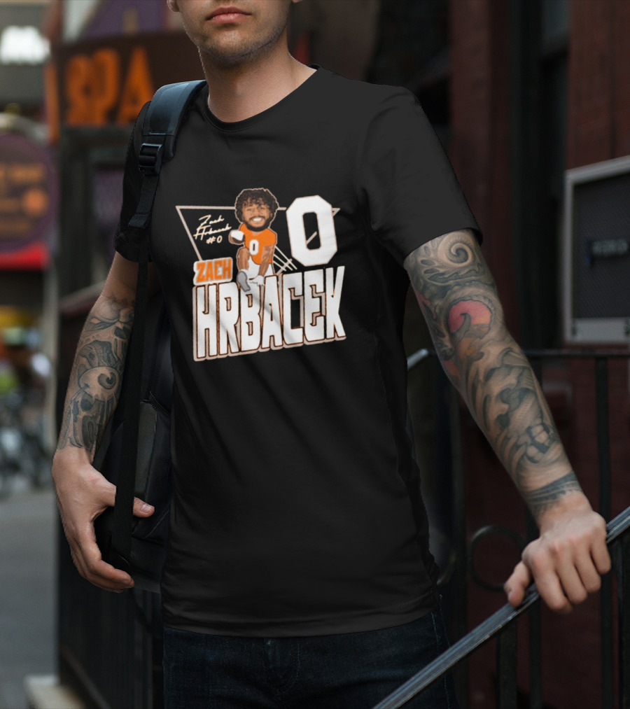 Zach Hrbacek 0 Sam Houston Bearkats Football Caricature Signature T-Shirt