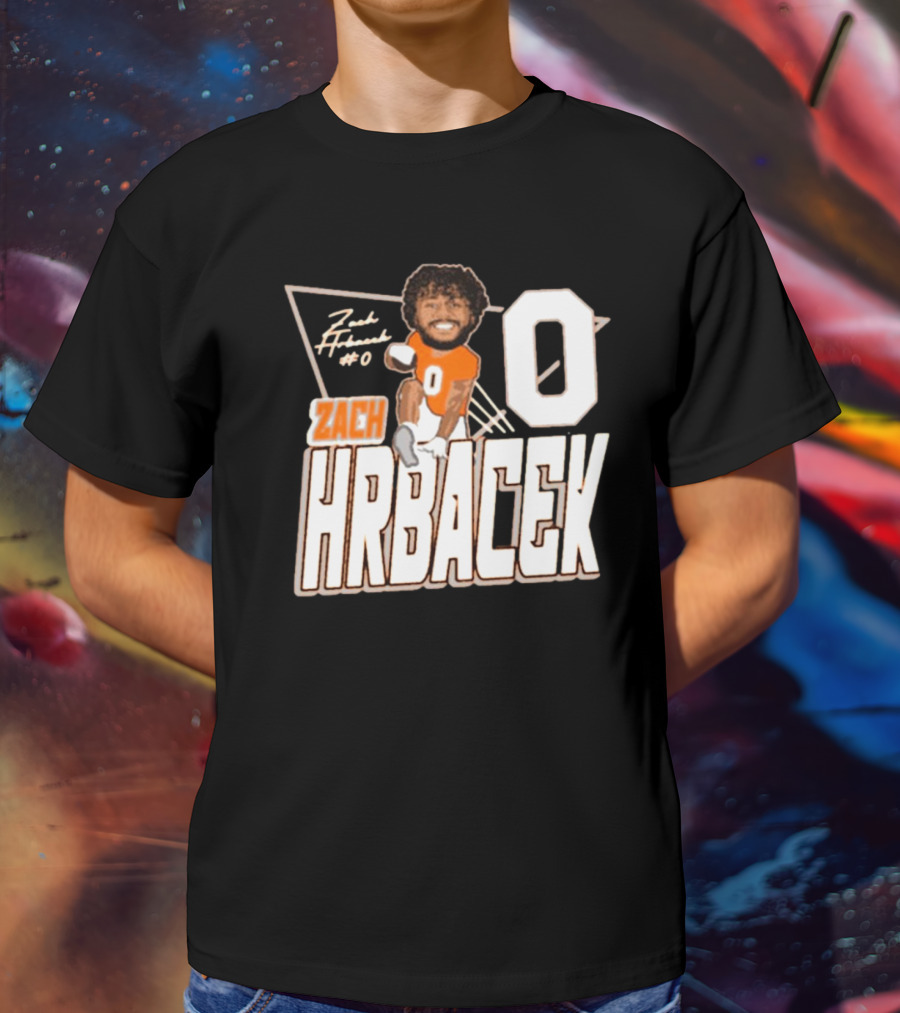 Zach Hrbacek 0 Sam Houston Bearkats Football Caricature Signature T-Shirt