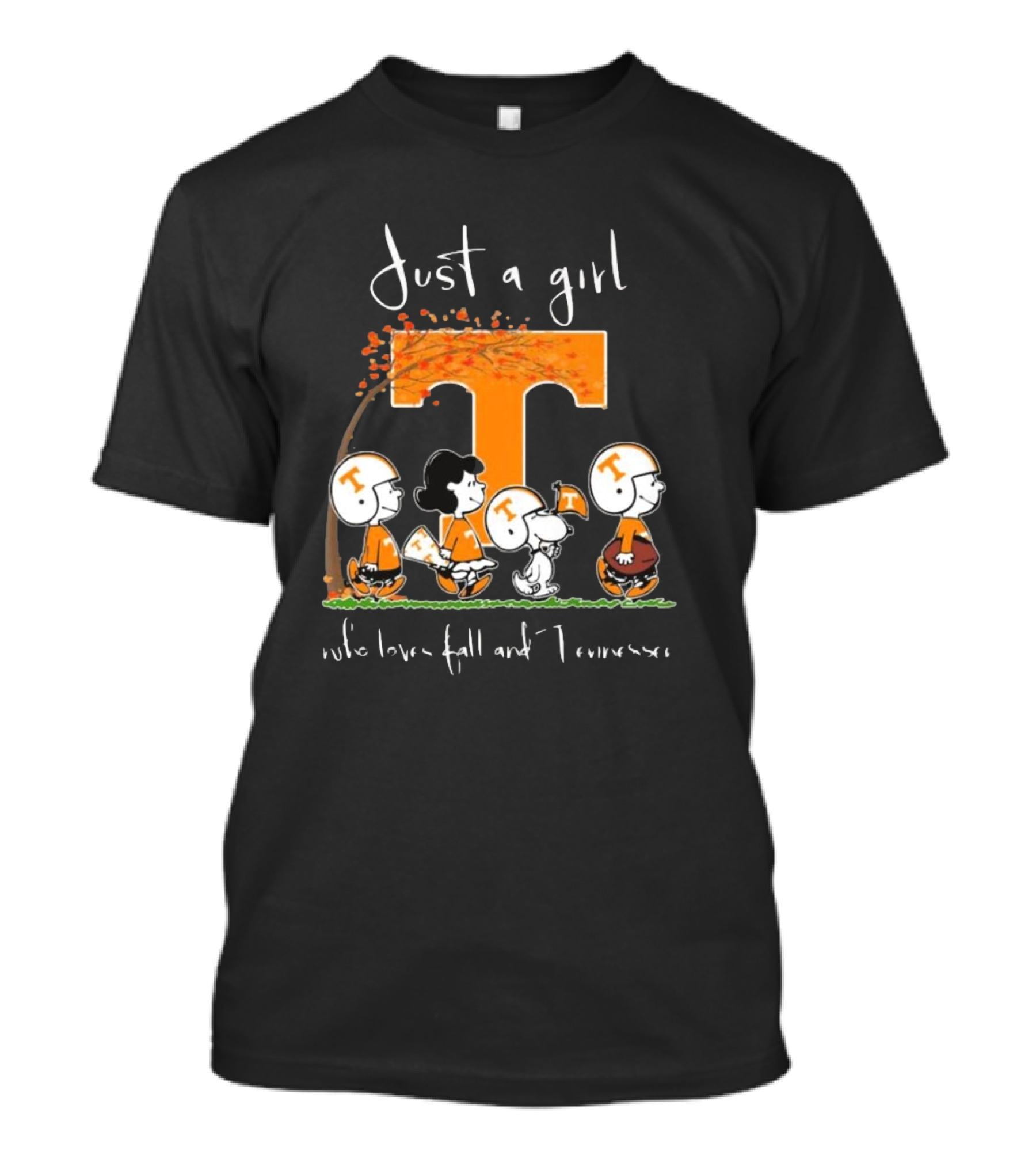 Peanuts Characters Just A Girl Who Loves Fall And Tennessee Vols T-Shirt
