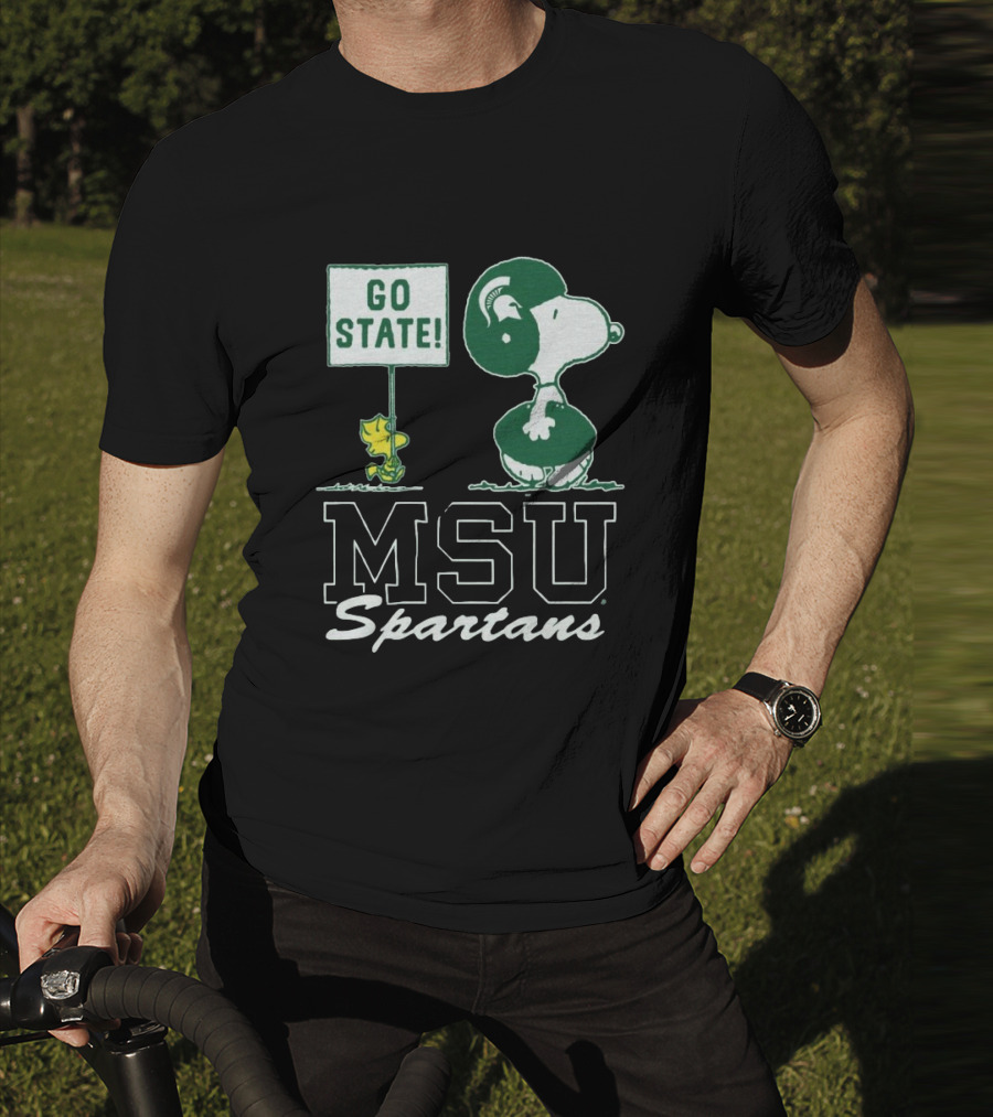 Peanuts Snoopy Woodstock MSU Spartans Go State T-Shirt