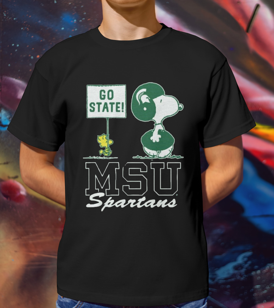 Peanuts Snoopy Woodstock MSU Spartans Go State T-Shirt