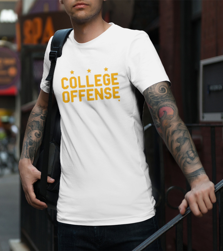 College Offense Yellow Stars Shane Peacher T-Shirt
