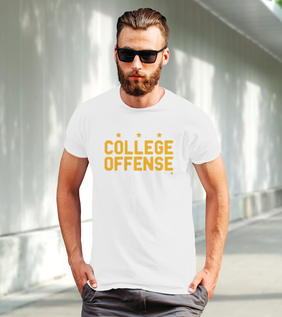College Offense Yellow Stars Shane Peacher T-Shirt