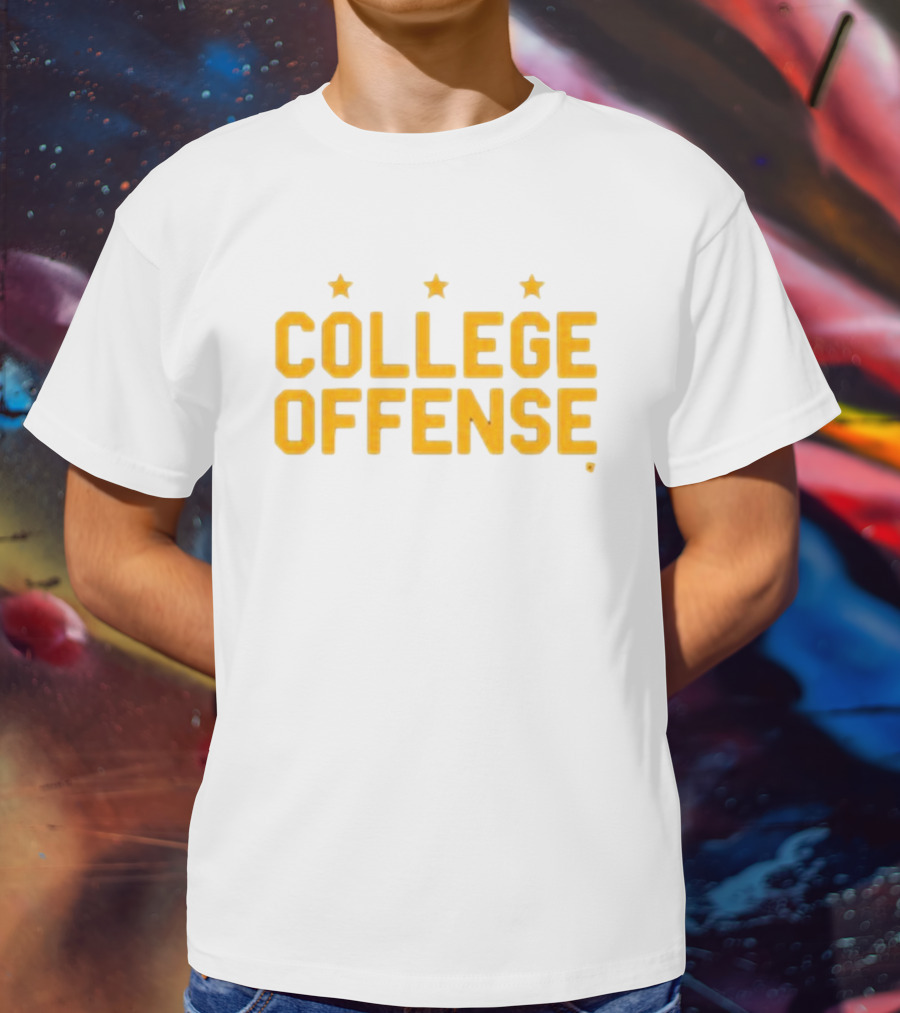College Offense Yellow Stars Shane Peacher T-Shirt