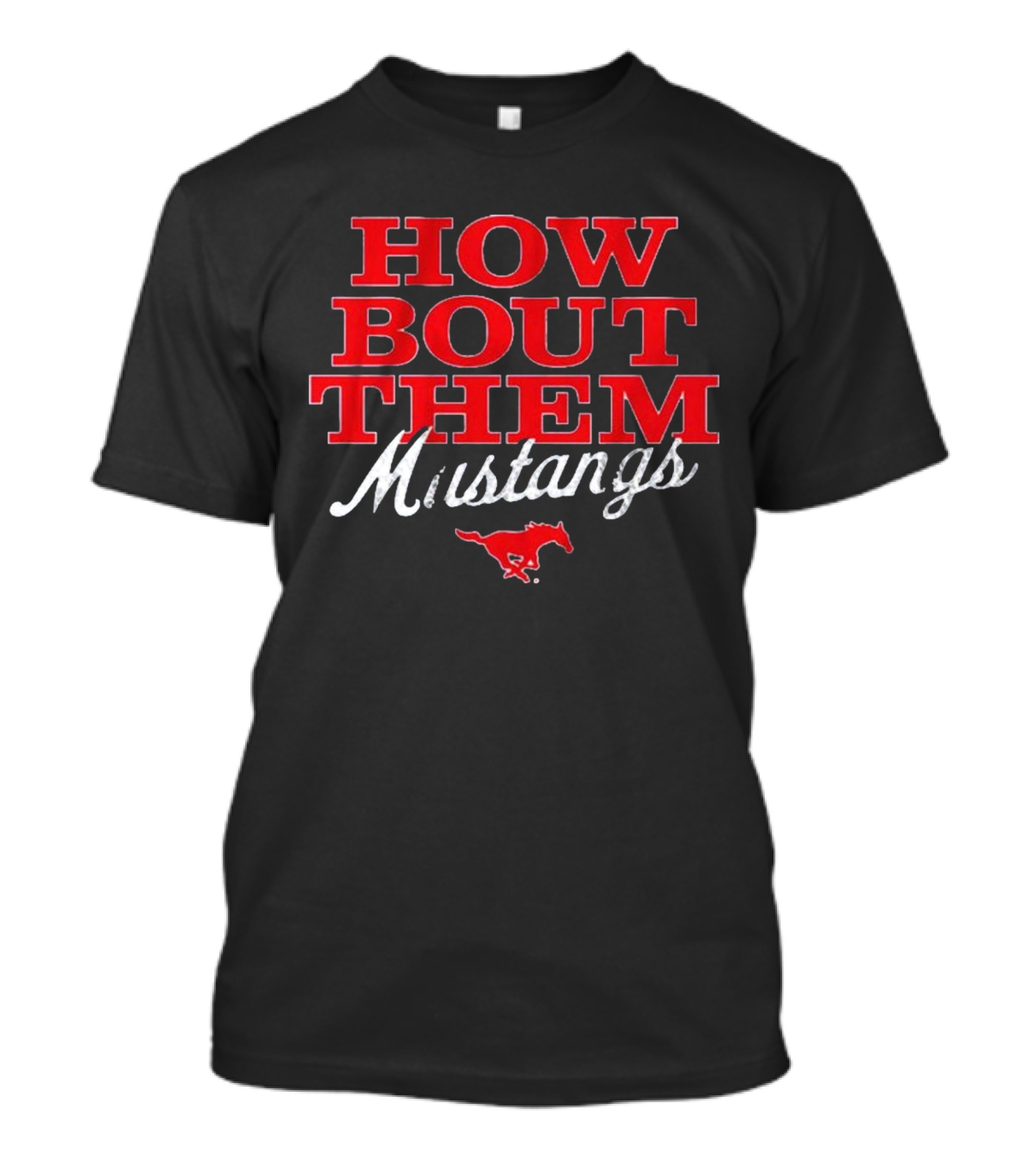 SMU Football How Bout Them Mustangs Red Mustang T-Shirt