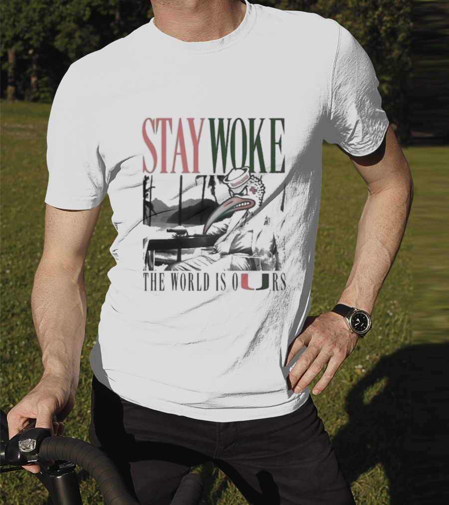 Stay Woke The World Is Ours Miami Hurricanes Vintage T-Shirt