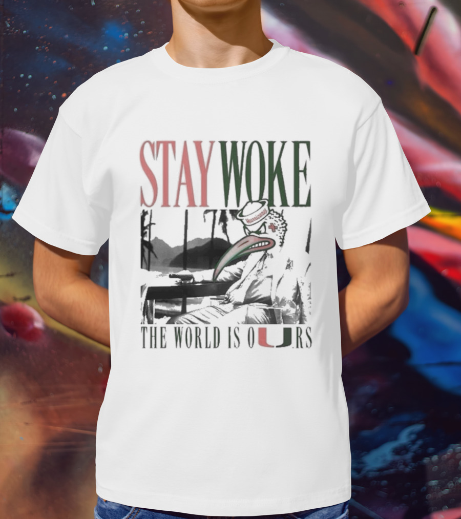 Stay Woke The World Is Ours Miami Hurricanes Vintage T-Shirt