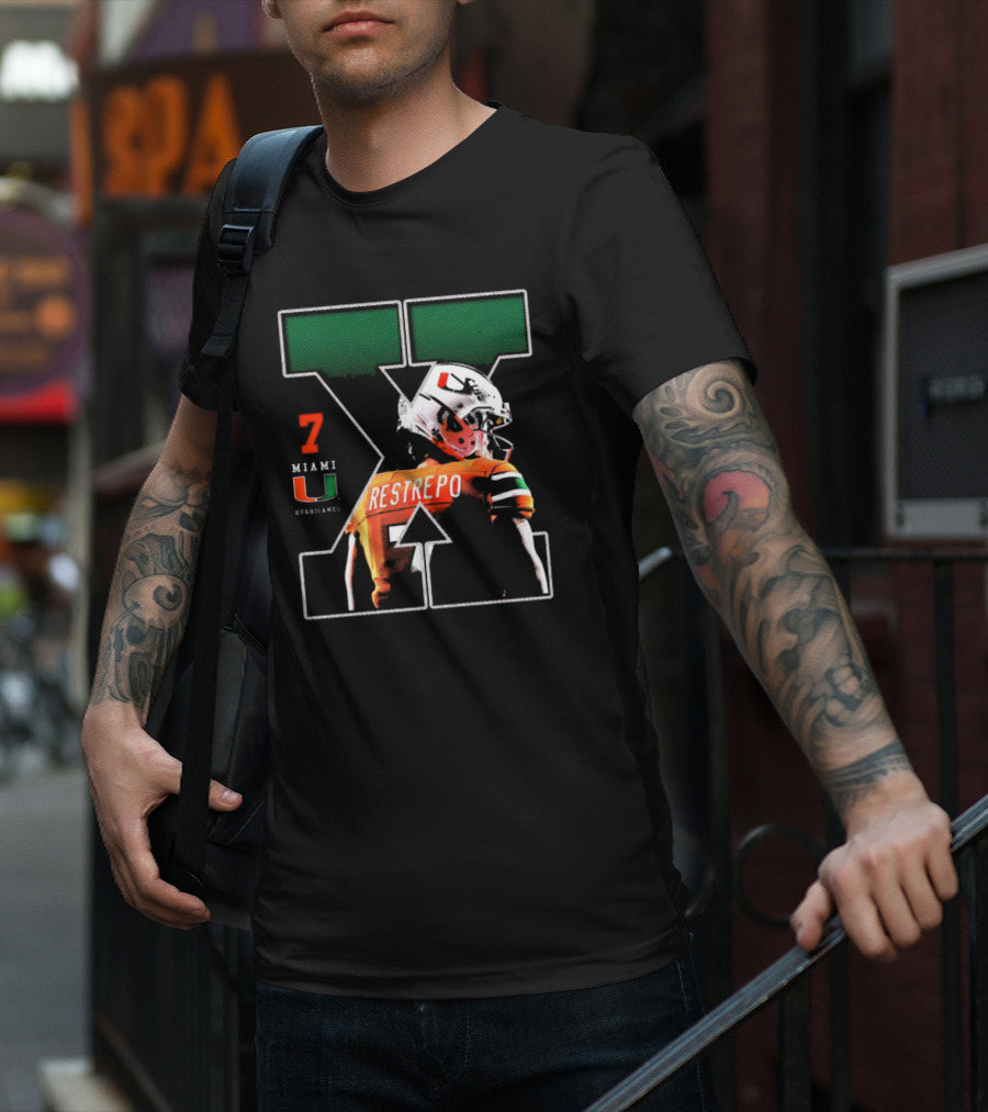 Xavier Restrepo 7 Miami Hurricanes Football Game Day NCAA T-Shirt