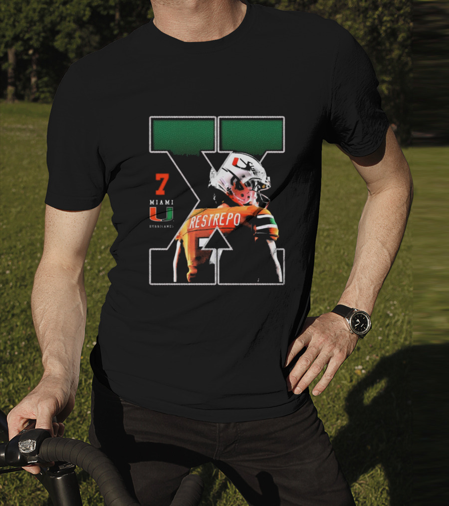 Xavier Restrepo 7 Miami Hurricanes Football Game Day NCAA T-Shirt