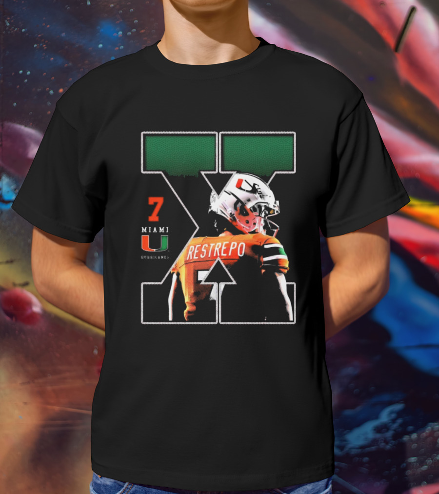 Xavier Restrepo 7 Miami Hurricanes Football Game Day NCAA T-Shirt