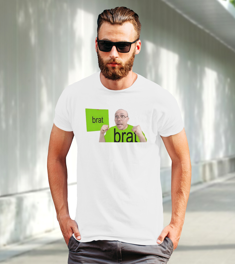 Anthony Fantano Brat Neon Green Double Brat Face T-Shirt