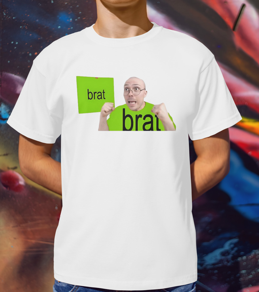 Anthony Fantano Brat Neon Green Double Brat Face T-Shirt