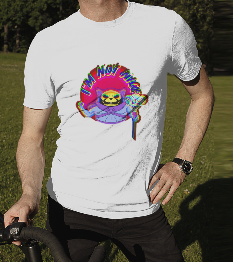 I'm Not Nice Glitch Skull Staff Villain T-Shirt